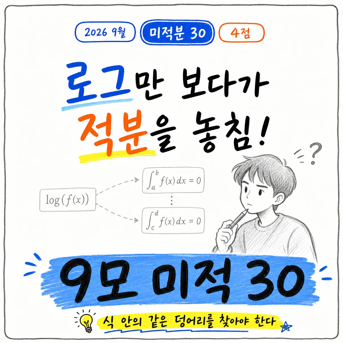 2026학년도 9월 모의평가 수학 미적분 30번 문제 이미지