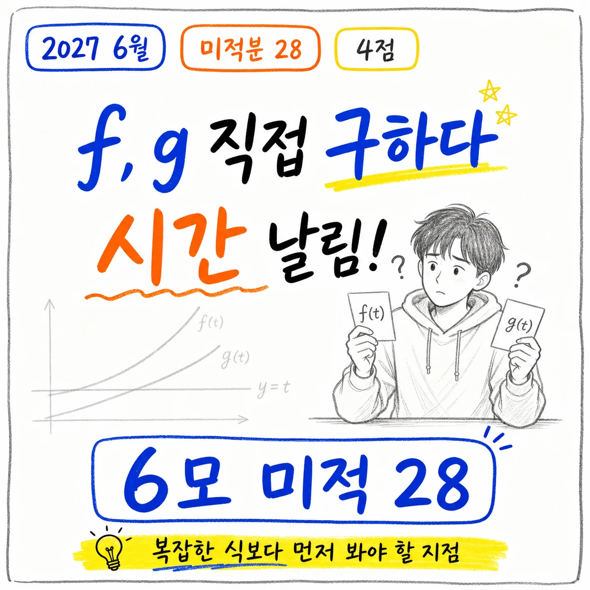 2027학년도 6월 모의고사 수학 미적분 28번 문제 이미지